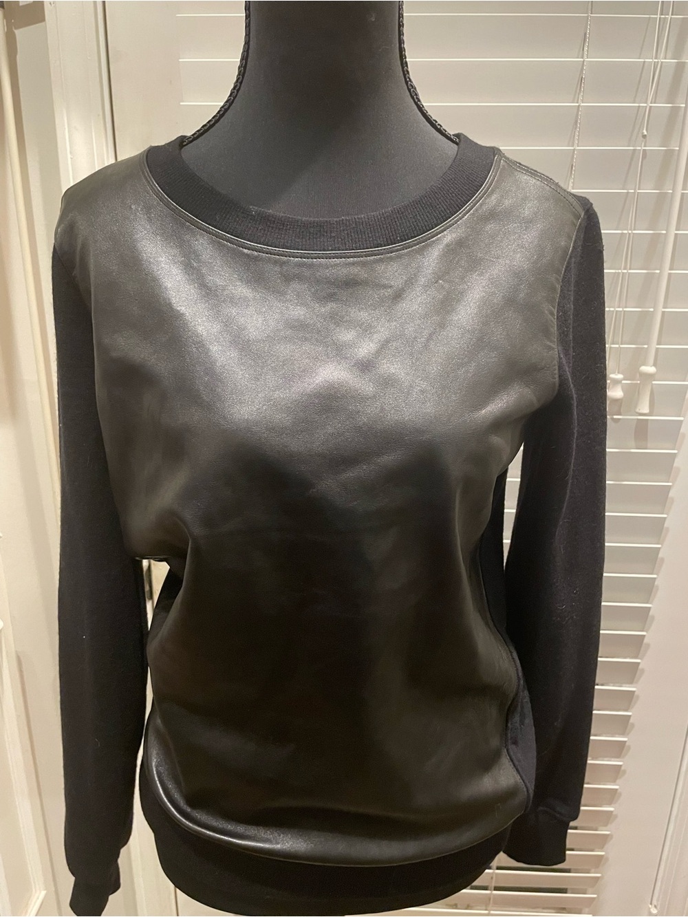 Ralph Lauren Leather/Wool Pullover Sweater